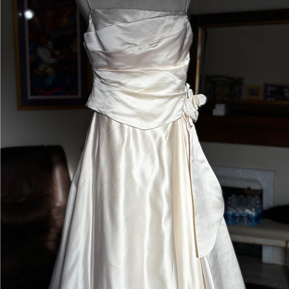 Elegant Cream Satin Gown